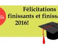 Bannire flicitations finissants